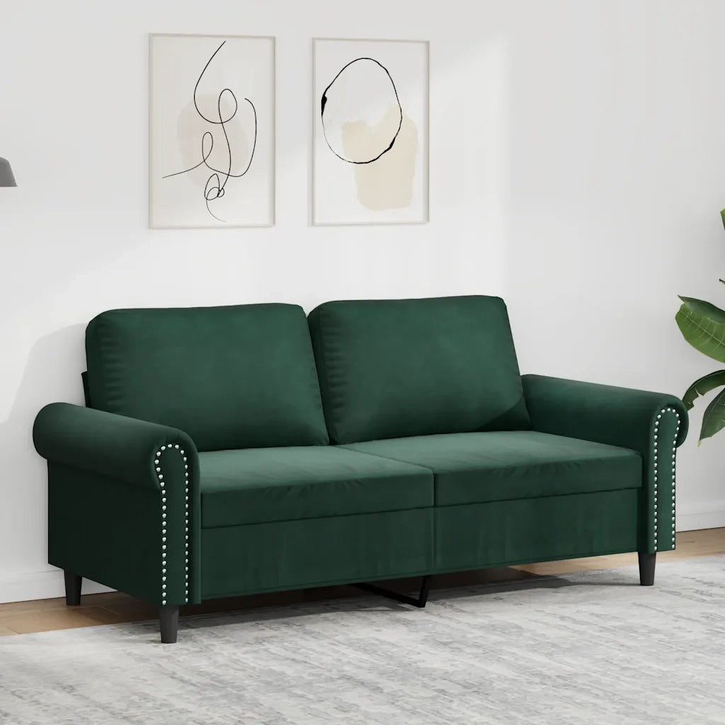 Divano a 2 Posti Verde Scuro 140 cm in Vellutocod mxl 83998