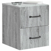 Comodino | Armadio da Notte | Mobiletto da notte a muro Grigio Sonoma 34,5 x 33 x 40 cm