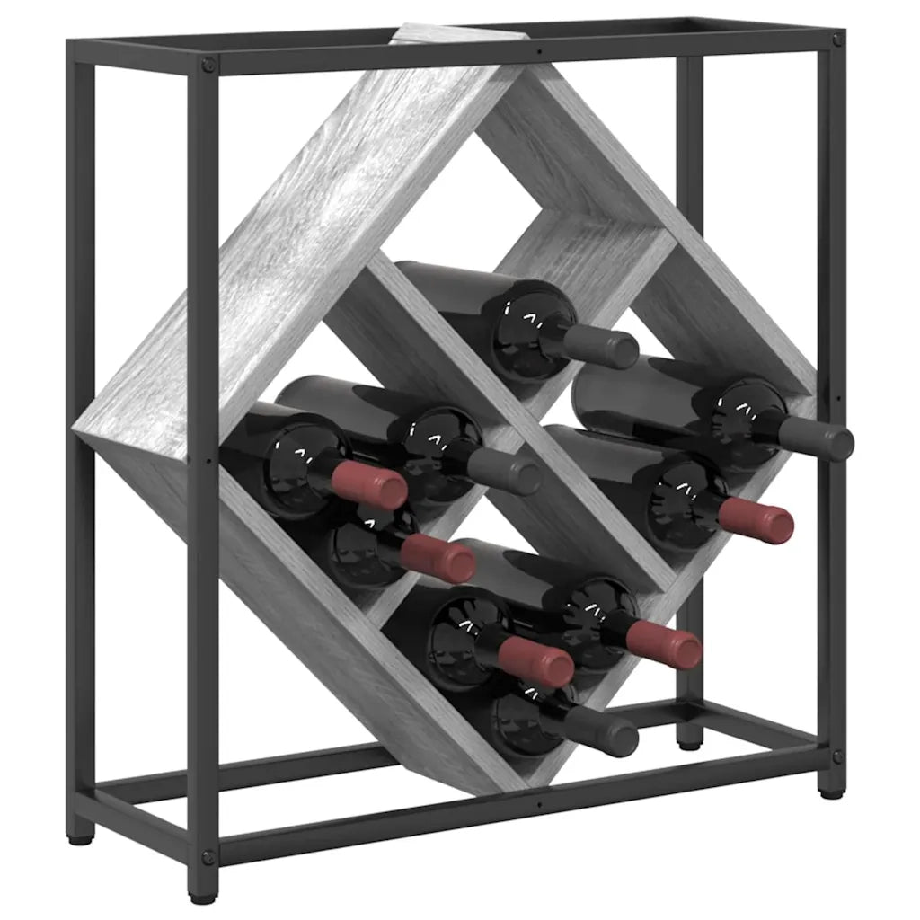 Portabottiglie 16 bottiglie Legno ingegnerizzato Grigio Sonoma 868222