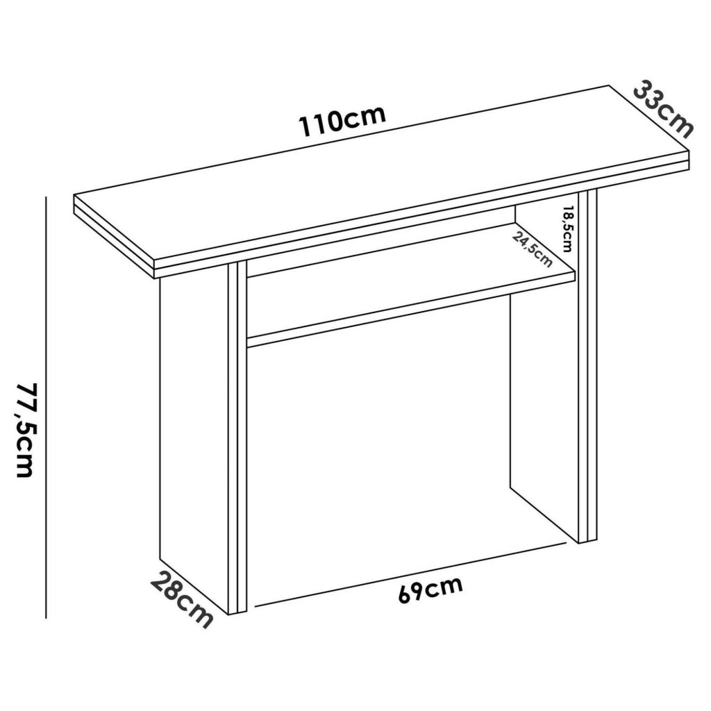 Tavolo allungabile Adella, Consolle estensibile ausiliare multiposizione,Tavolo da pranzo pieghevole con piano abbattibile, 110x33/66h75 cm, Bianco