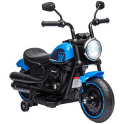 EasyComfort Moto Elettrica per Bambini 18-36 Mesi in PP e Metallo con Rotelle e Fanale, 76x42x57 cm, Blu e Nero