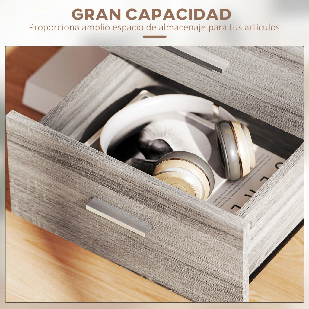 Scrivania con cassettiera a rotelle ¨C zephmum ¨C grigio 40x40x61,5 cm