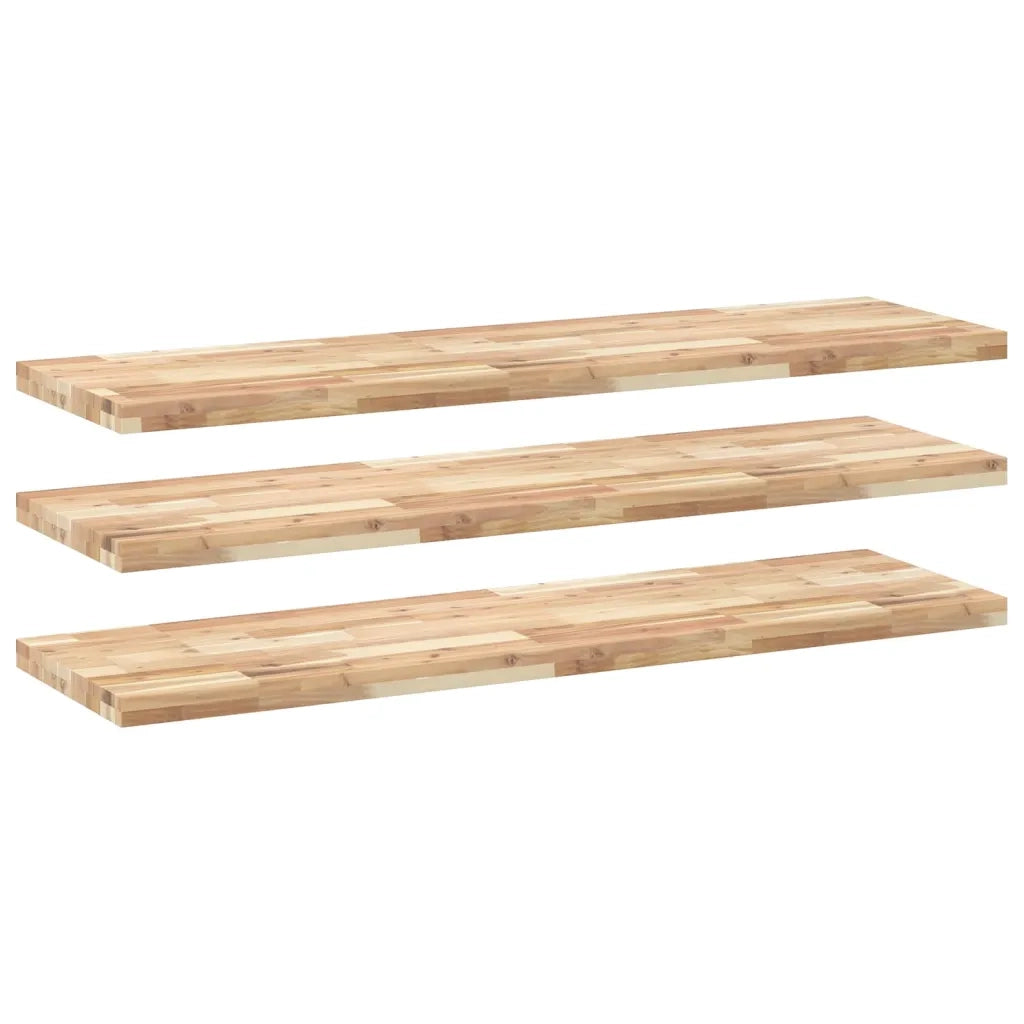 Mensole da Parete 3 pz 140x40x4 cm Legno Acacia Non Trattato
