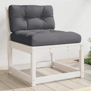 Divano con Cuscini-Sofa Modulare-Divanetto in Legno Massello di Pino Bianco