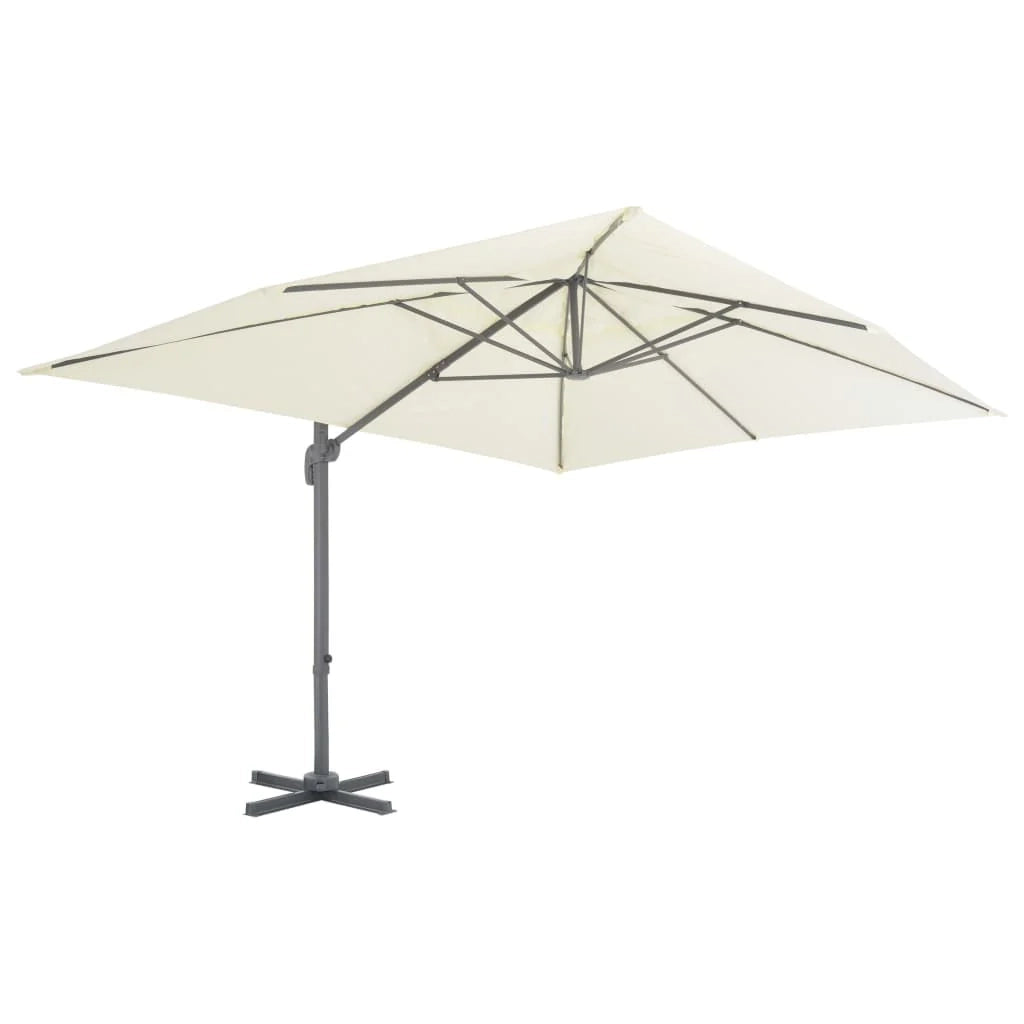 Ombrellone da giardino a sbalzo con palo in alluminio 400 x 300 cm colore sabbia 02_0008618