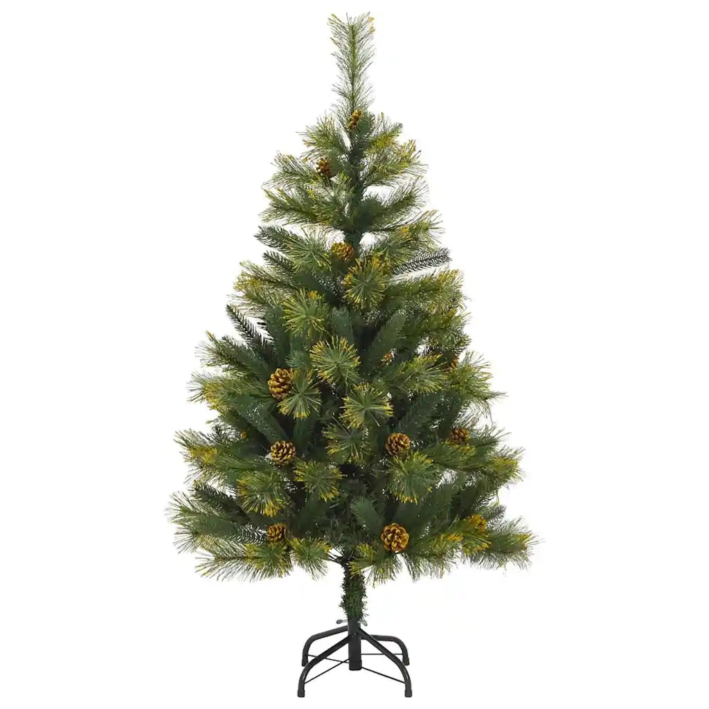 Albero di Natale artificiale pieghevole con coni Verde 120 cm 3395073