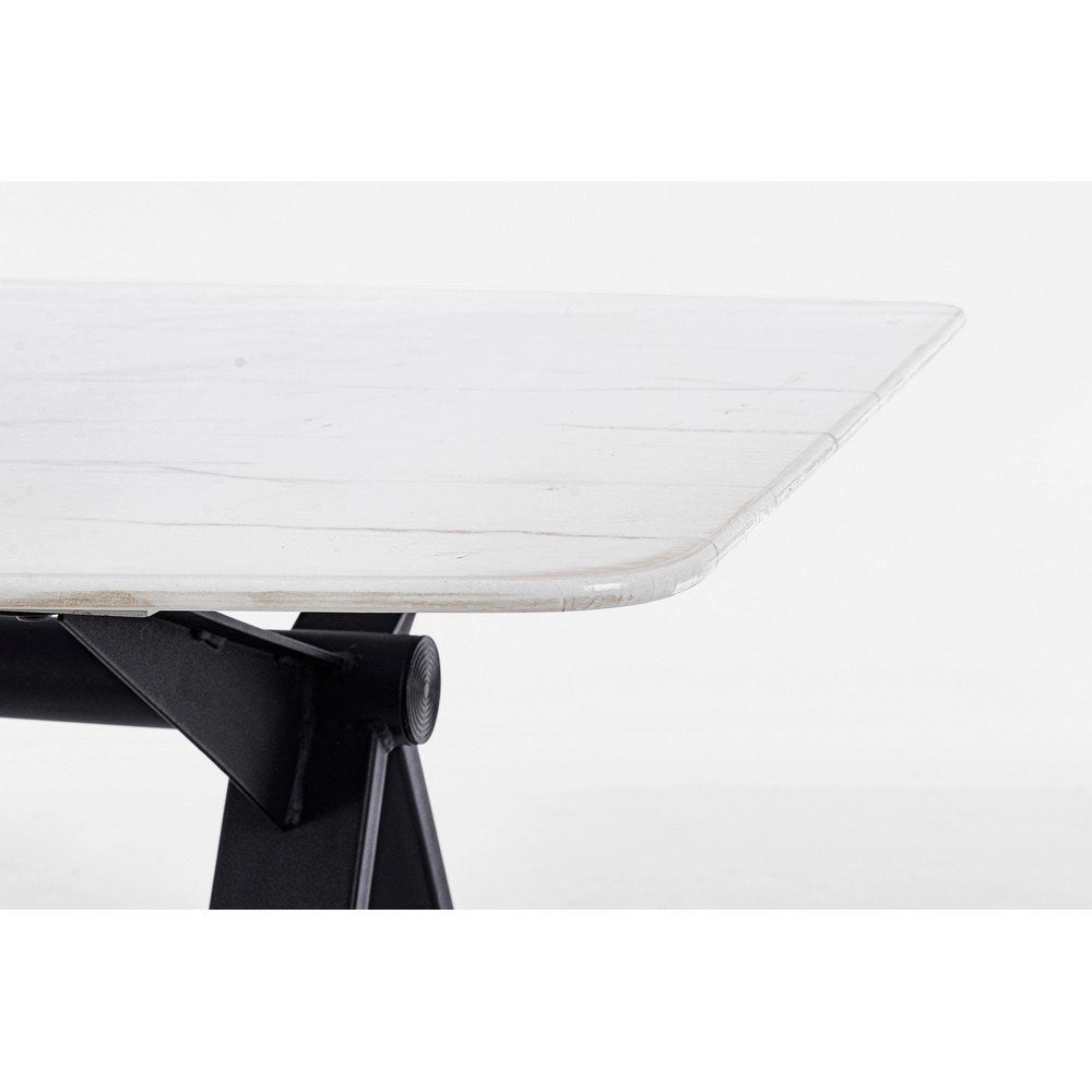 Tavolo Vetro Nero Moderno da Interno 160x90 cm - LUNA