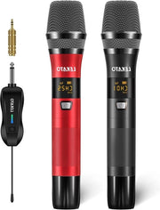 Microfono karaoke portatile con 25 canali - Sistema di microfono caricabile - Raggio di azione fino a 48 metri - Impiego per karaoke, matrimoni, disc-jockey e discorsi