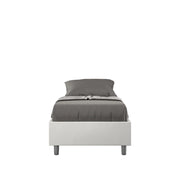 Letto Singolo Sommier 80x190 cm con Rete e Contenitore Azelia Bianco