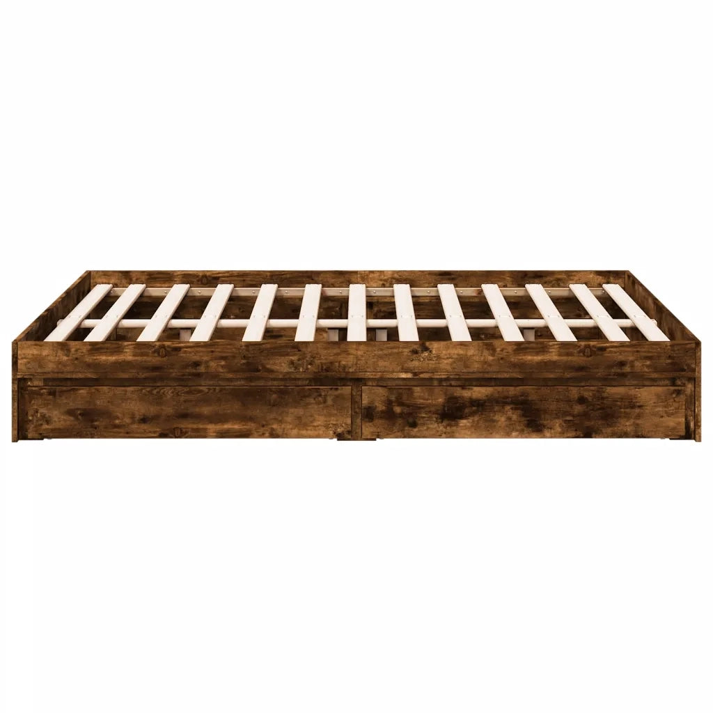 Giroletto con Cassetti Rovere Fumo 120x200 cm Legno Multistrato