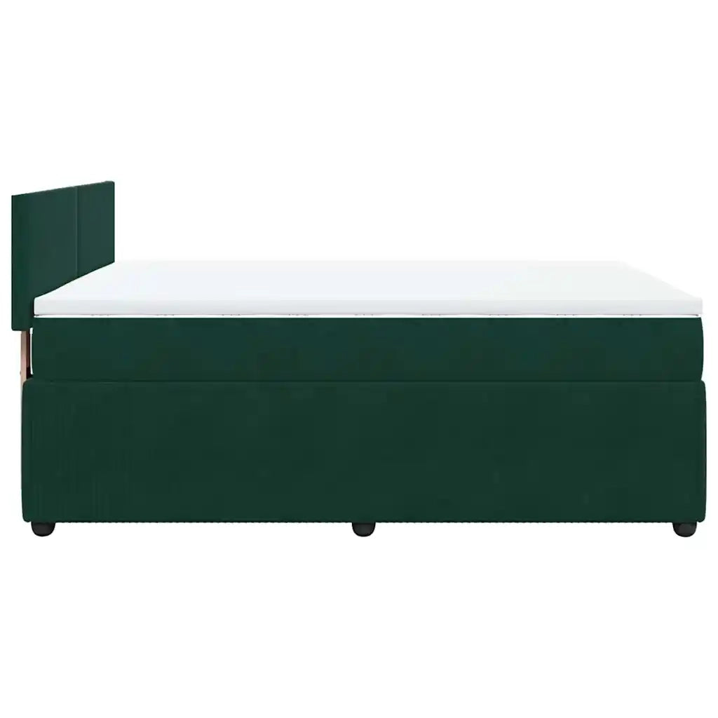 Giroletto a Molle con Materasso Verde Scuro 140x200 cm Velluto 3287755