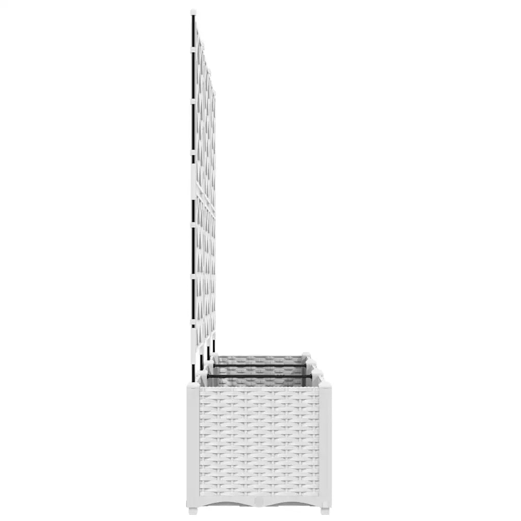 Fioriere | Cassetta per fiori | Vaso da giardino 3 pz Bianco 120 x 40 x 143 cm Plastica