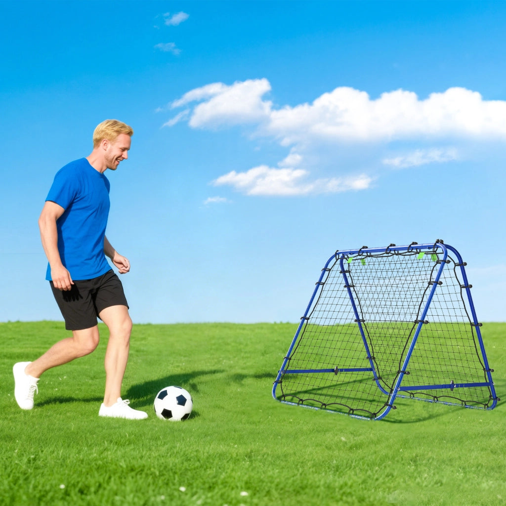 Rete da calcio regolabile 5 angoli ¨C zephmum ¨C blu 91x91 cm