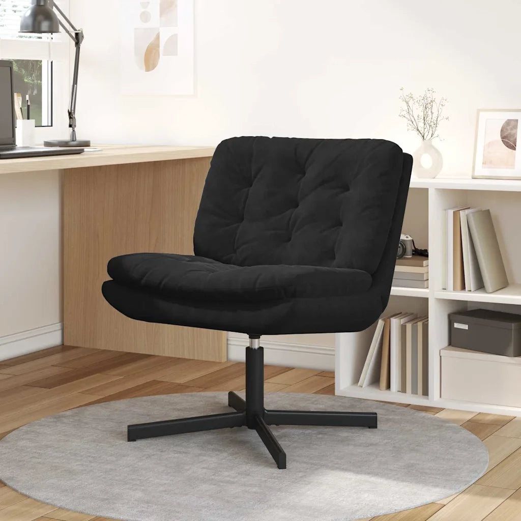 vidaXL Poltrona Relax con Base Girevole Nero 63 x 75 x 76 cm Velluto