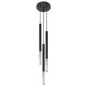 Lampada a sospensione VITREO 3 luci nero/cromo Pure Lume
