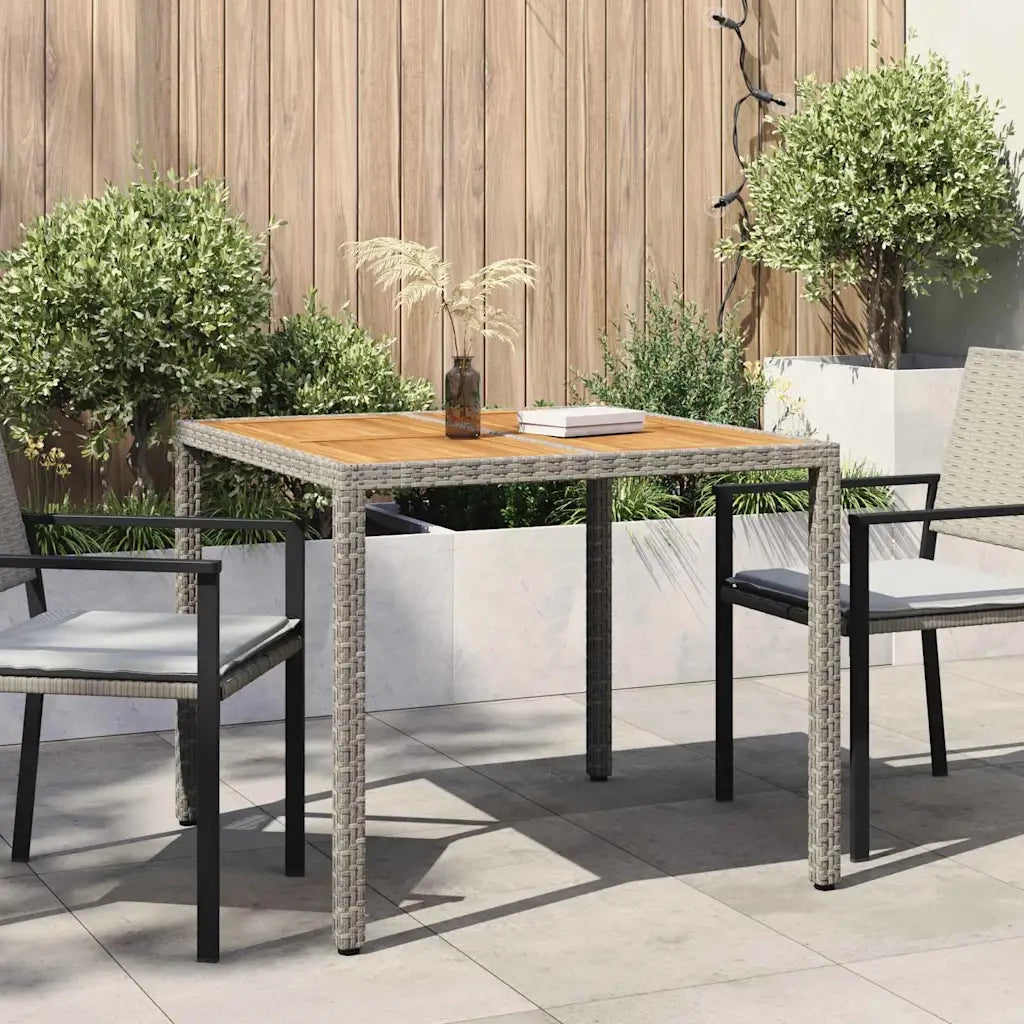Tavolo da Giardino Grigio 90 x 90 x 75 cm polyrattan