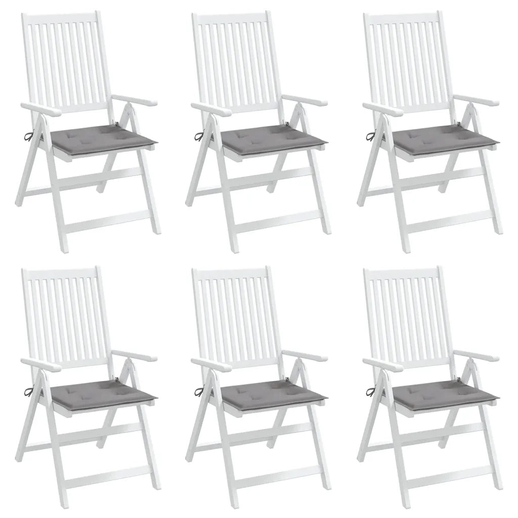 Cuscini per Sedia 6 pz Grigi 40x40x4 cm in Tessuto Oxford 314005
