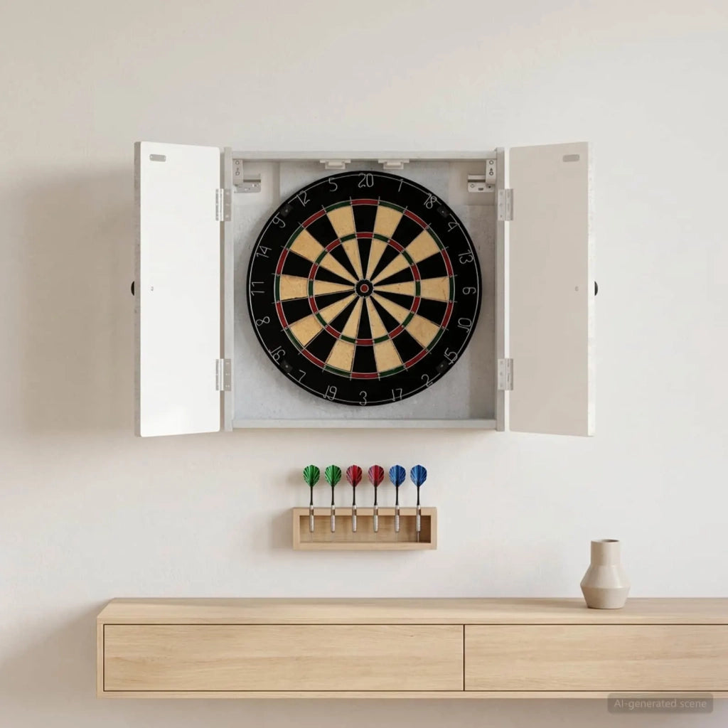 Armadio per Dartboard BREDA Grigio Cemento Legno ingegnerizzato 897548