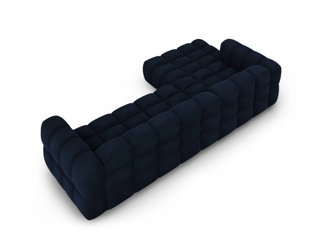 Cosmopolitan Design - Divano angolare modulare sinistro "Sky" 4 posti in velluto blu reale 