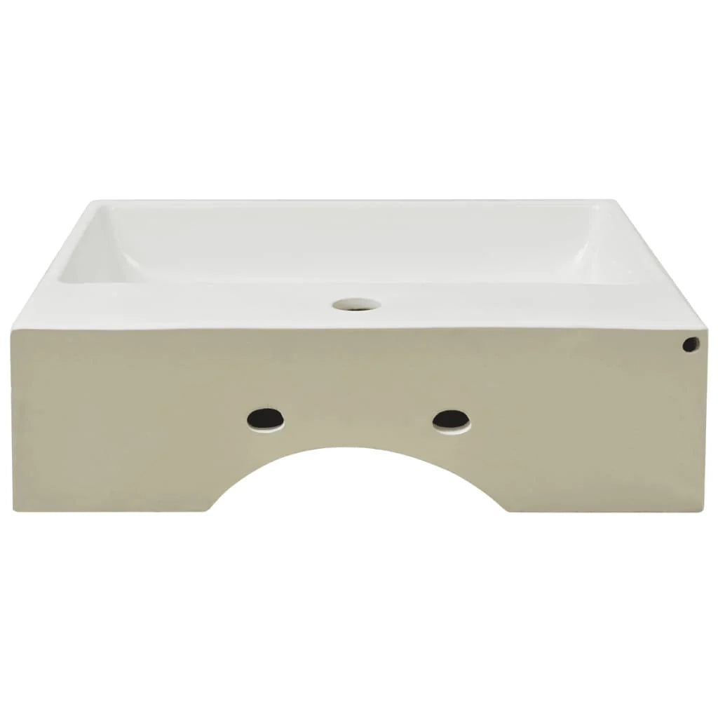 Lavabo da bagno con foro per rubinetto 51,5 cm ceramica bianca 02_0002533