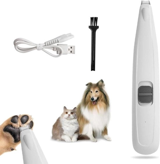 Elettrotondeuse per animali domestici USB ricaricabile 40DB silenziosa con LED - bianco