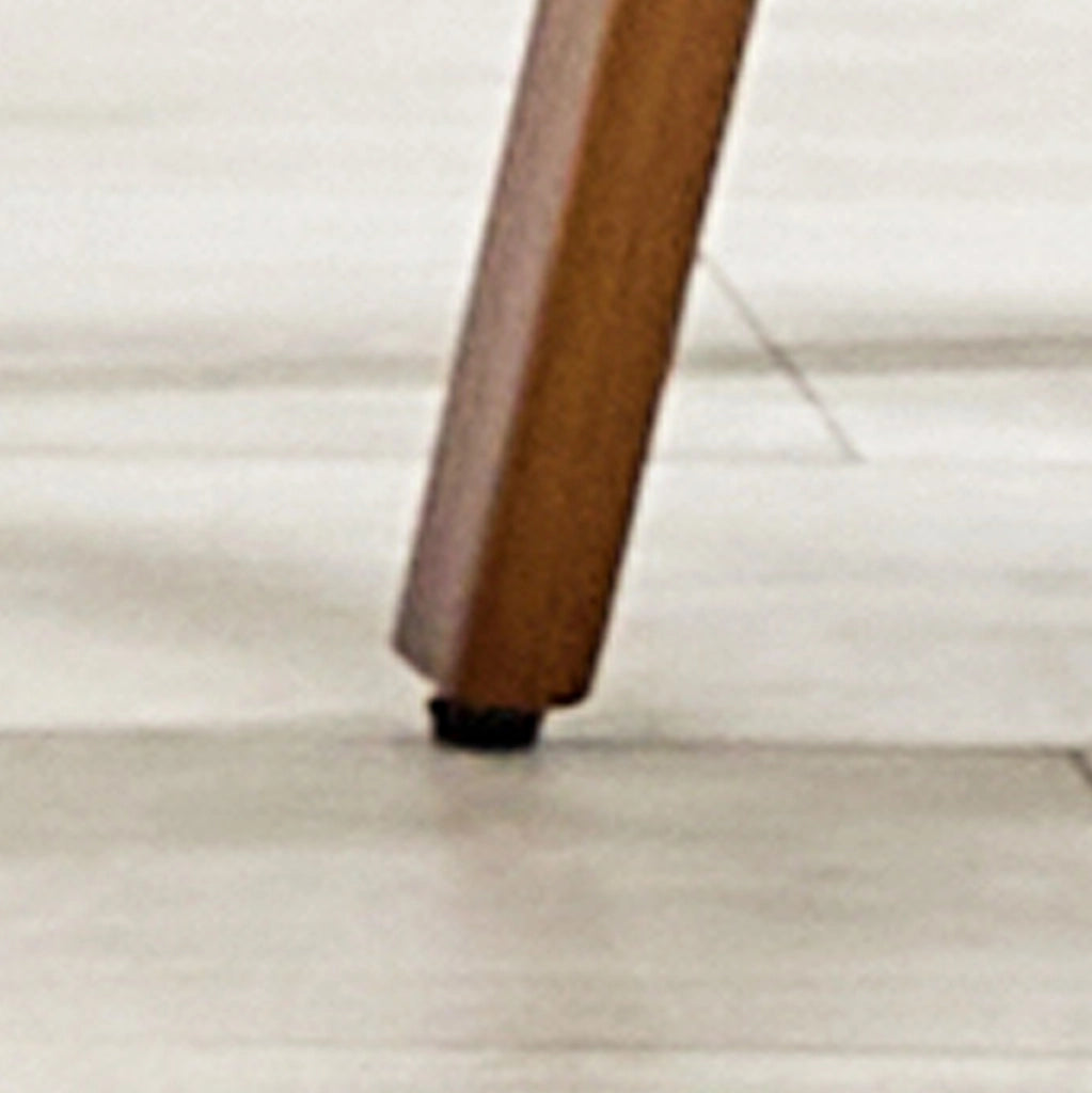 Set di 2 sgabelli da bar 89 cm in legno e PU marrone, schienale floreale