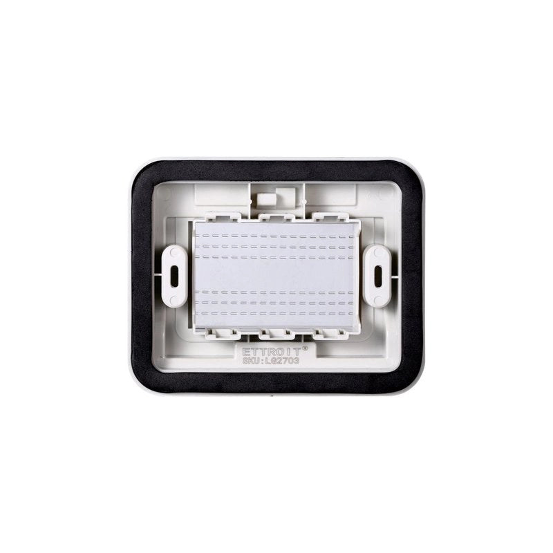 Placca con Coperchio Supporto Stango Idrobox IP55 Compatibile Con Bticino Living Light 3P Grigio