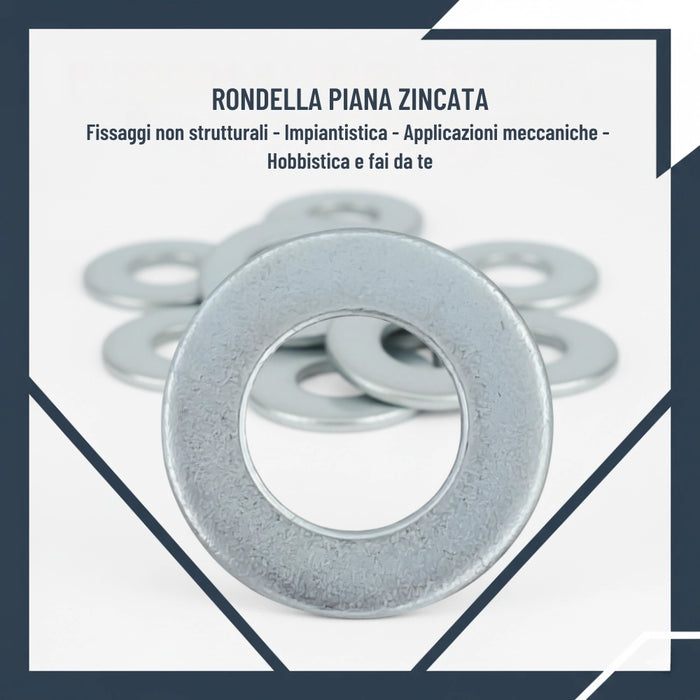 Rondella piana zincata bianca Ø 14 mm pezzi 10