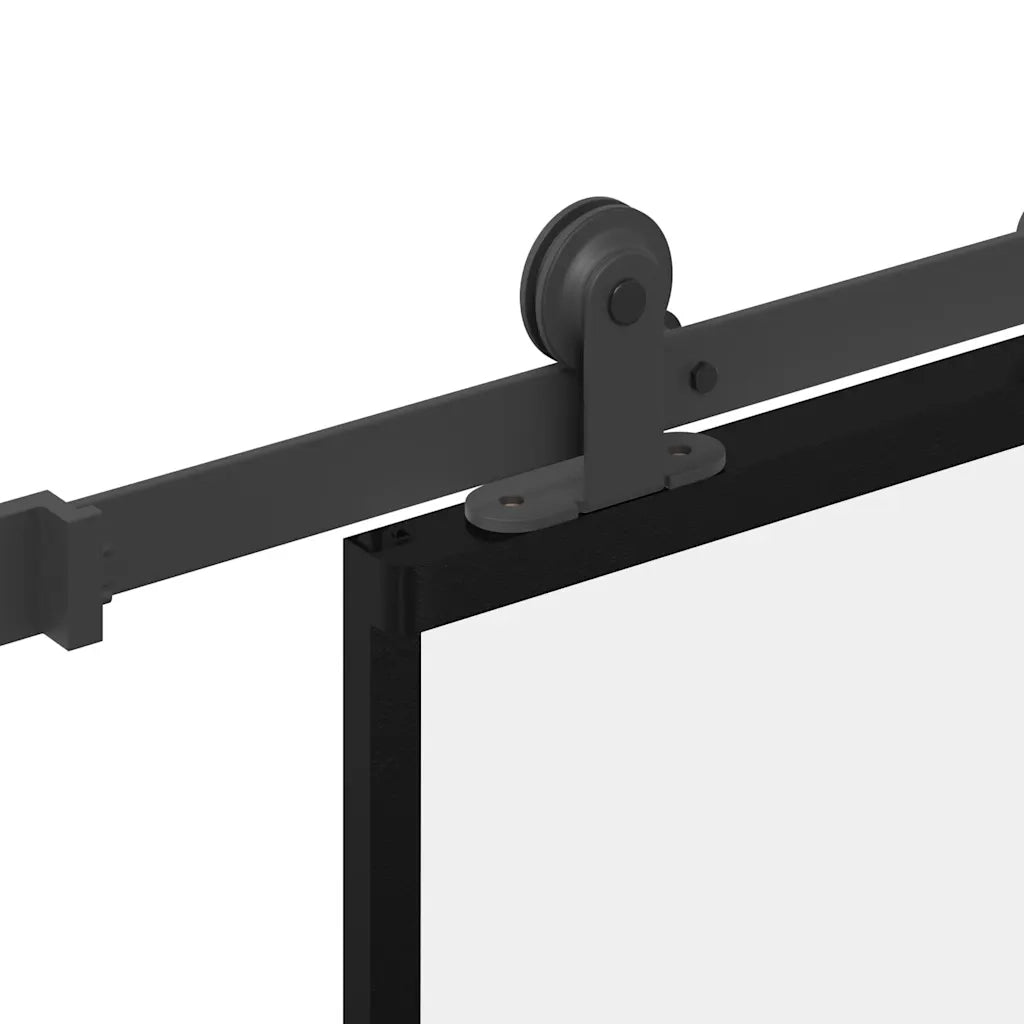 Porta Scorrevole con Ferramenta 76x205cm Vetro ESG Alluminio
