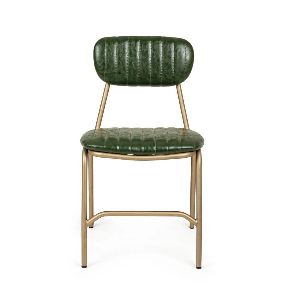 Set di 2 sedie imbottite in similpelle con struttura in metallo - BARNABY