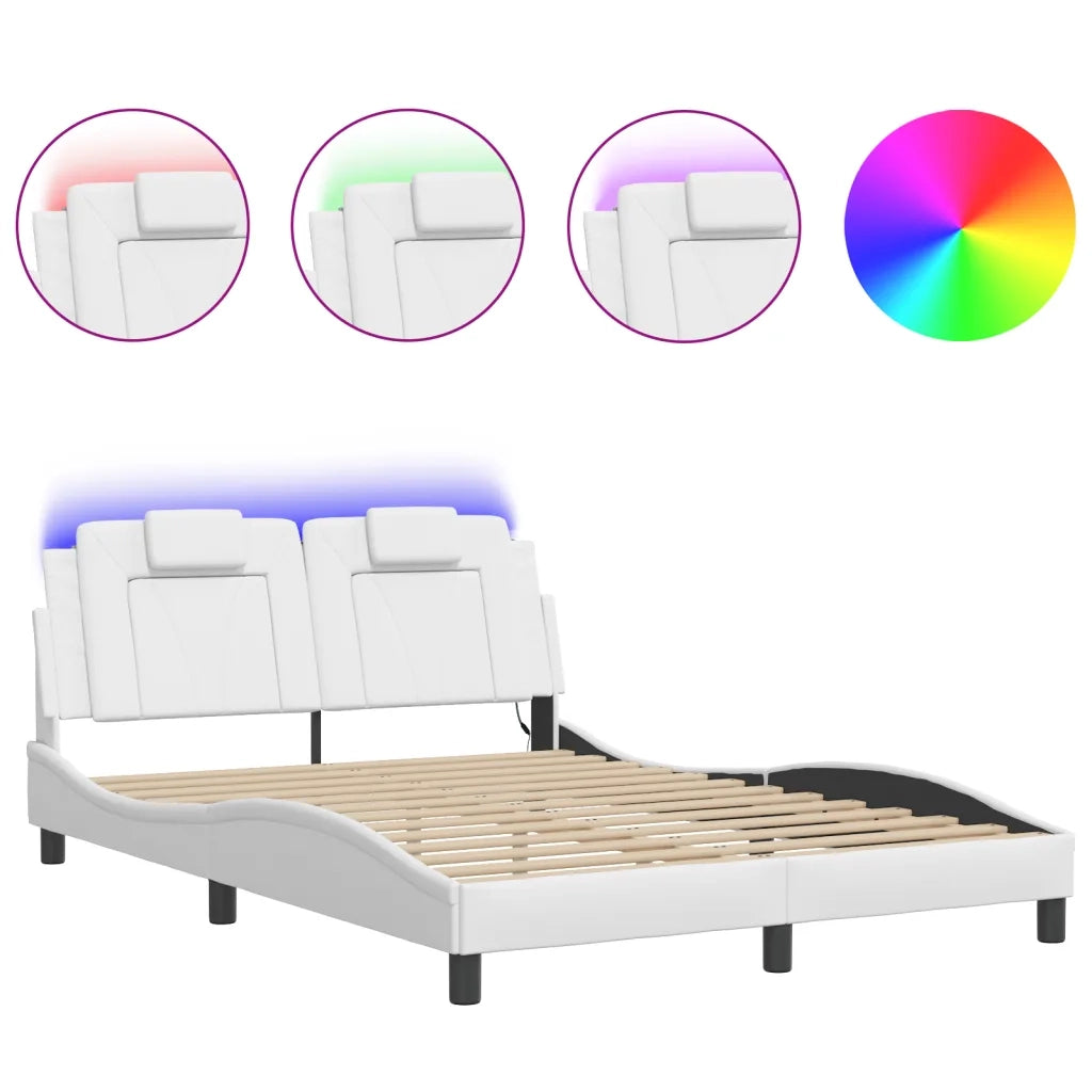 Giroletto Viana con LED senza Materasso Bianco 140x190 cm