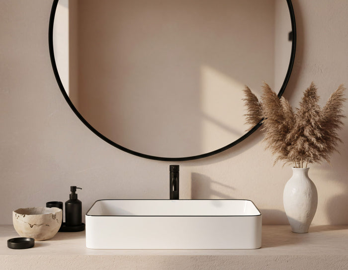 Lavabo Da Appoggio Rea Denis Black Edge