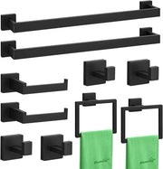 Set accessori da bagno 10 pezzi in acciaio inossidabile SUS304, 60 cm, set hardware da bagno, sospensione per carta igienica, sospensione per asciugamano da bagno, fissaggio alla parete
