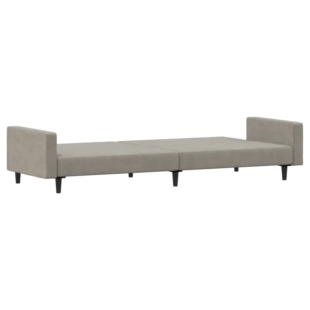 Divano letto | Sof¨¤ letto | Letto singolo a 2 Posti Grigio Chiaro in Velluto