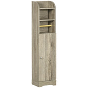 Mobiletto da bagno con ripiano, 2 scomparti e ante ¨C zephmum ¨C grigio 23x18x100 cm