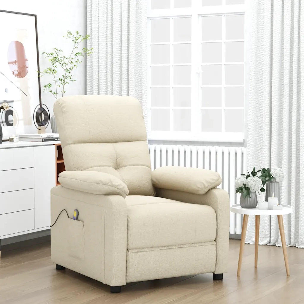 Poltrona Massaggiante Crema in Tessuto 348296