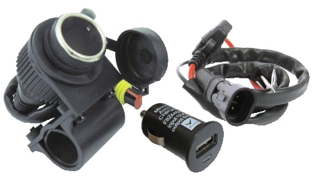 PRESA ACCENDISIGARI CON PRESA USB per MANUBRIO MOTO