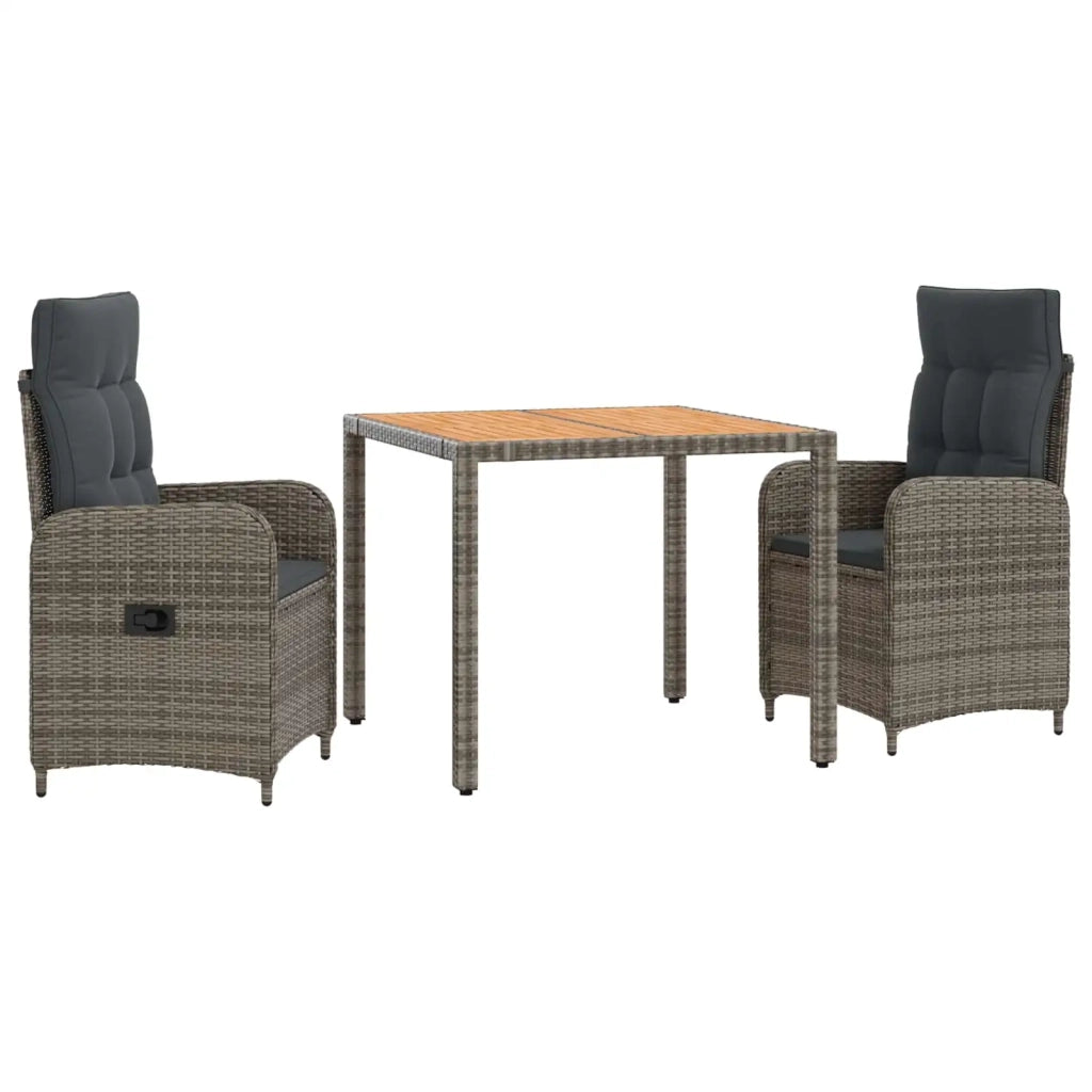 Set da pranzo per esterni 3 pz Grigio chiaro e grigio scuro 3422284