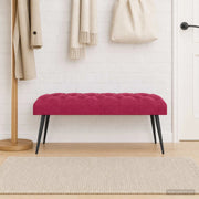 Panchina con bottoni imbottiti Rosso Vino 110 x 40 x 46 cm 42038576