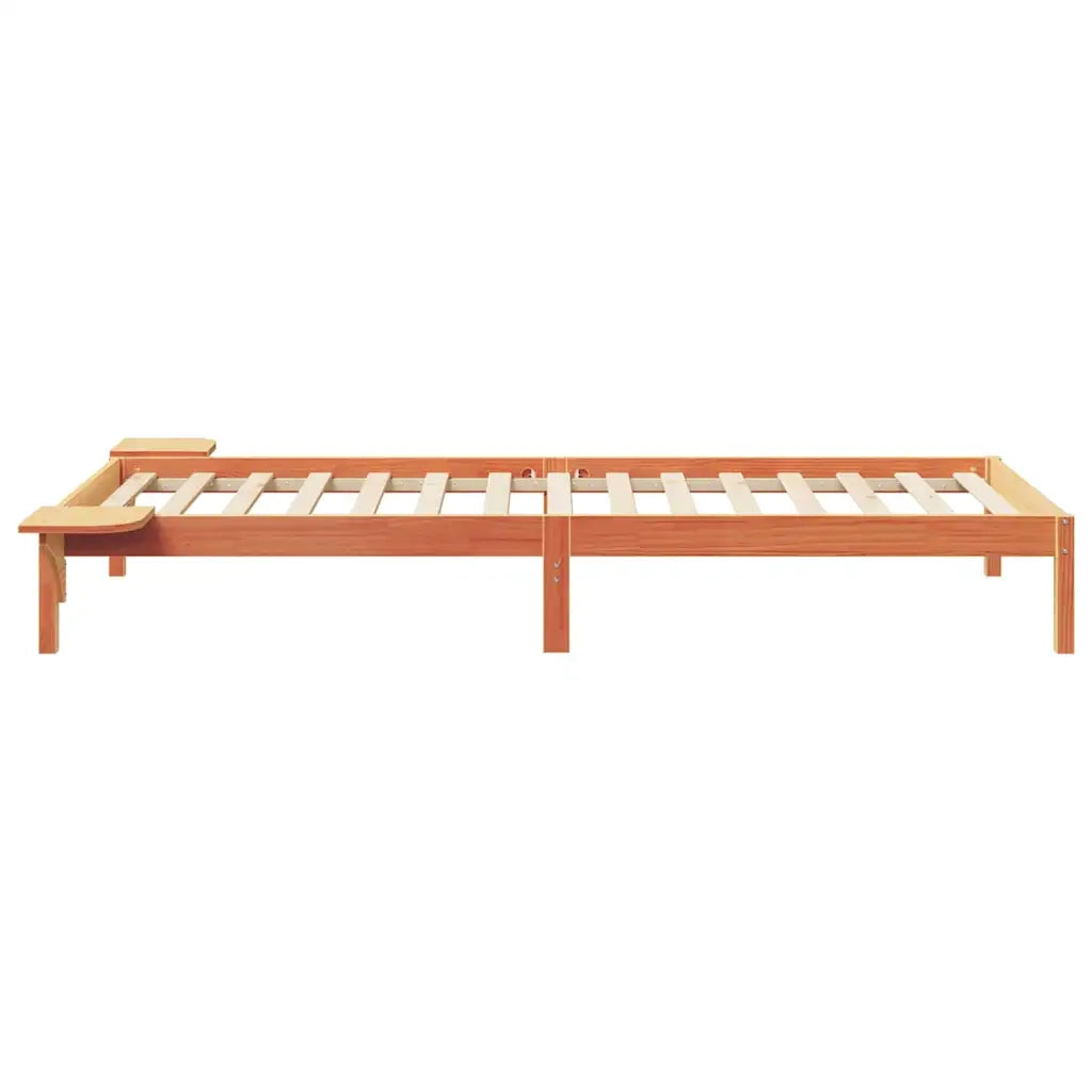 Letto con Tavolini Laterali Marrone cerato 100 x 220 cm 873246