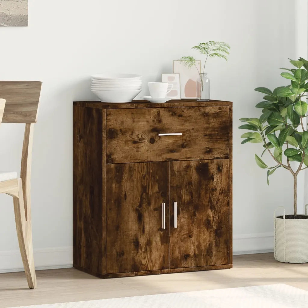 Credenza Rovere Fumo 60x31x70 cm in Legno Multistrato 840468