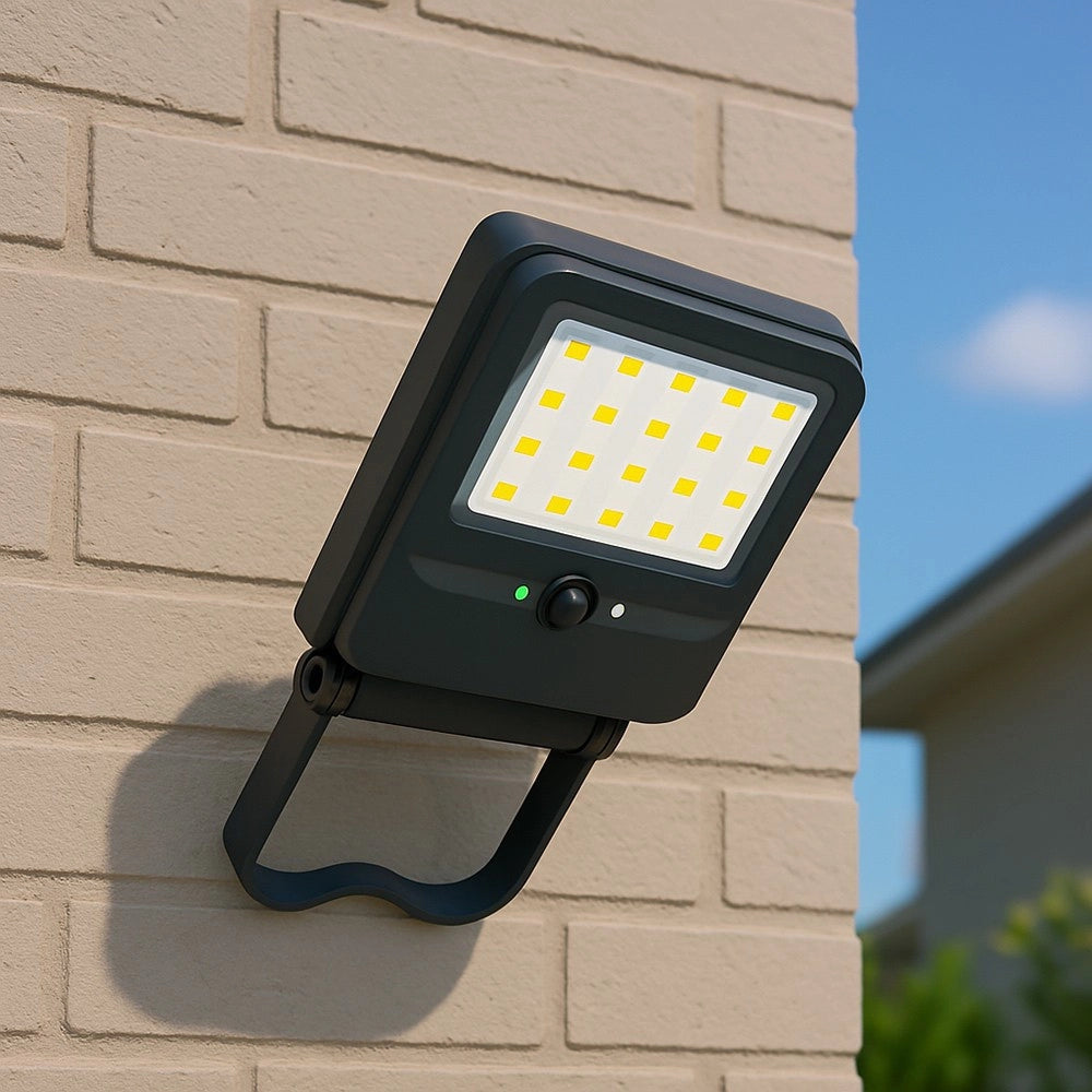 Trade Shop - Lampione Faro Con Pannello Solare 50 Watt Sensore Crepuscolare Luce Fredda Ip65 Es-p-50f -