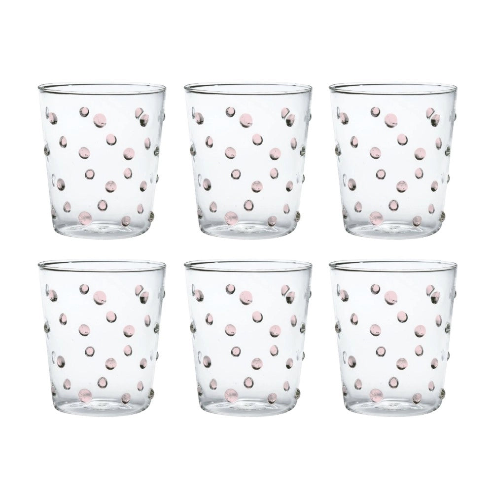 Bicchiere Zafferano Party Tumbler Rosa 45 Cl Set 6 pezzi In Vetro