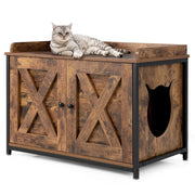 Mobiletto per lettiera per gatti 80 x 50 x 58 cm riduce gli odori design industriale MDF marrone 20_0021107