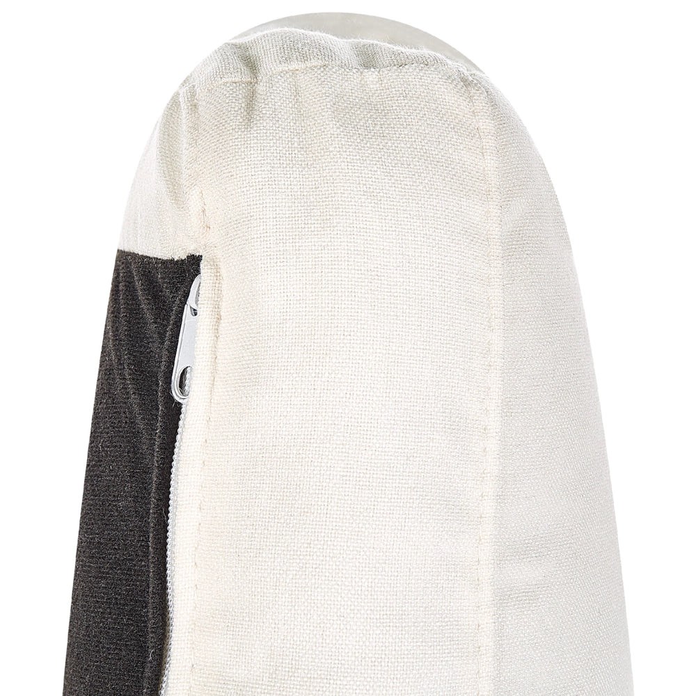 Poltrona Rivestimento in tessuto bianco Gambe in metallo nero Braccioli arrotolati Sfoderabili Stile retrò Soggiorno