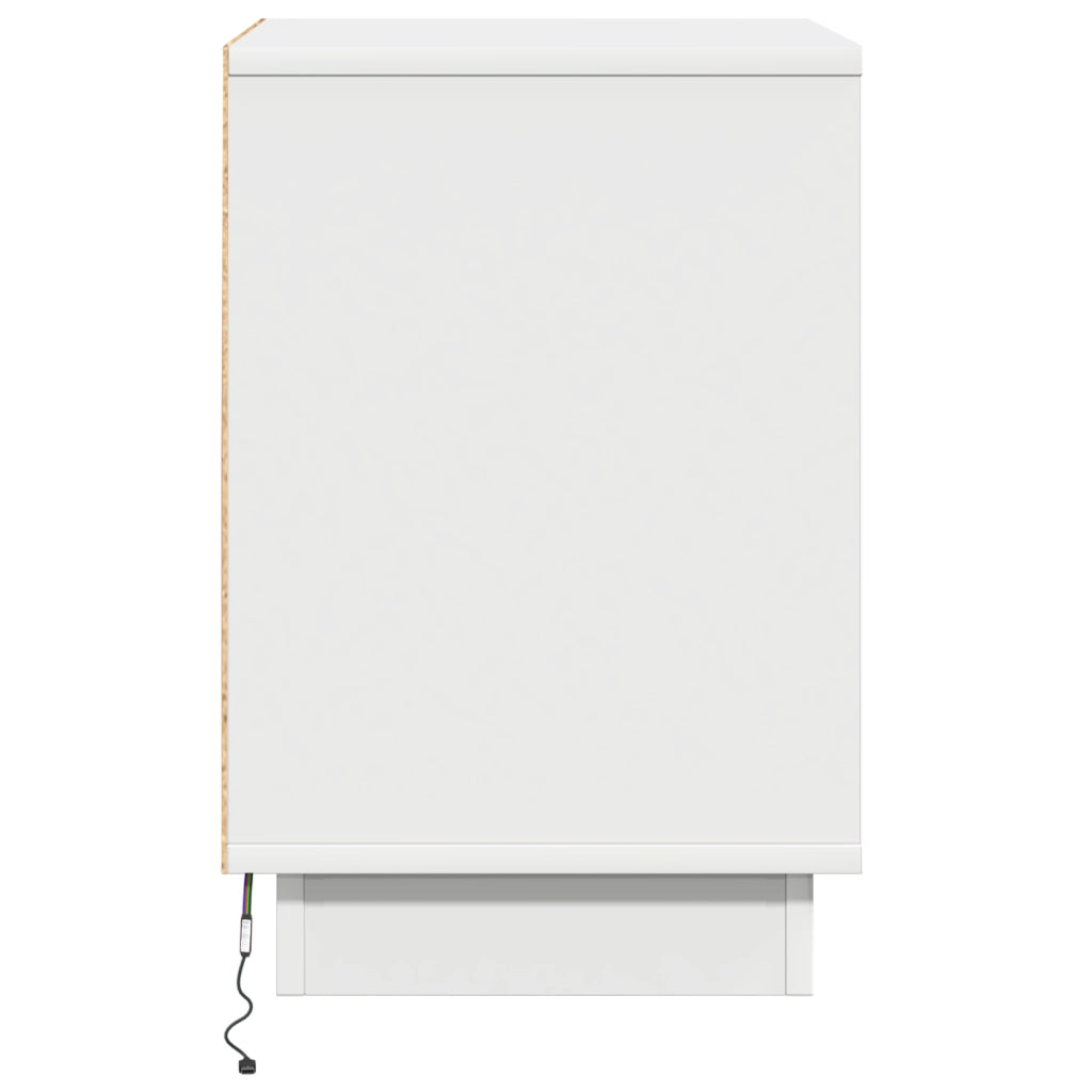 Comodino con luci LED bianco 39x34,5x50 cm