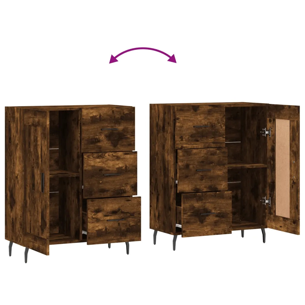 Credenza Rovere Fumo 69,5x34x90 cm in Legno Multistrato 830281