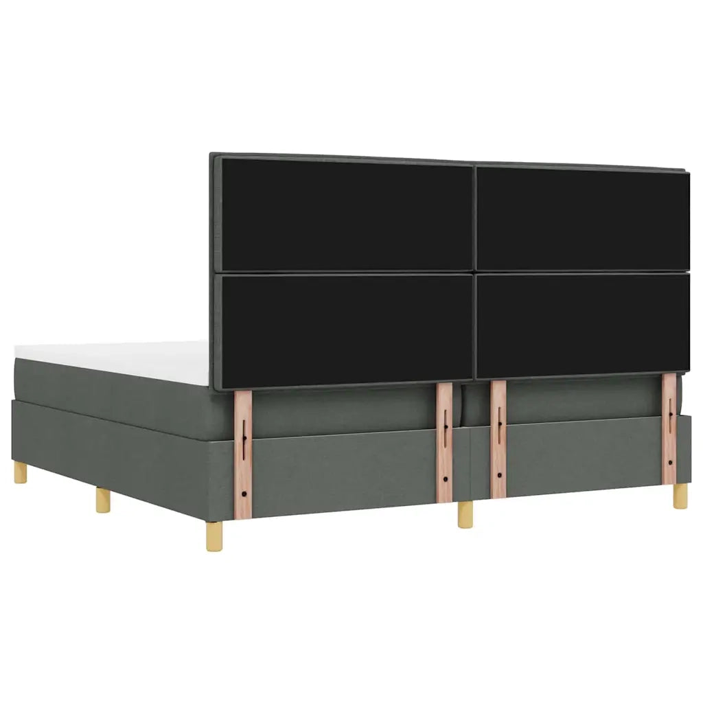 Letto a molle con materasso Grigio scuro 200 x 200 cm Tessuto 3344248