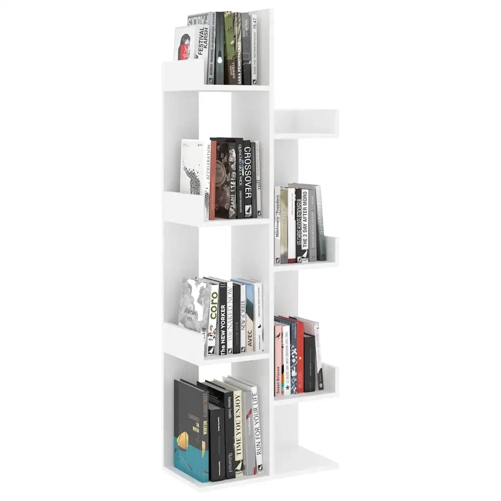 Libreria Bianca 48x25,5x140 cm in Legno Multistrato
