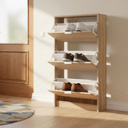 Mobile Portascarpe Marradi, Scarpiera 6 Ripiani, 67x28x119h cm Marrone Rovere